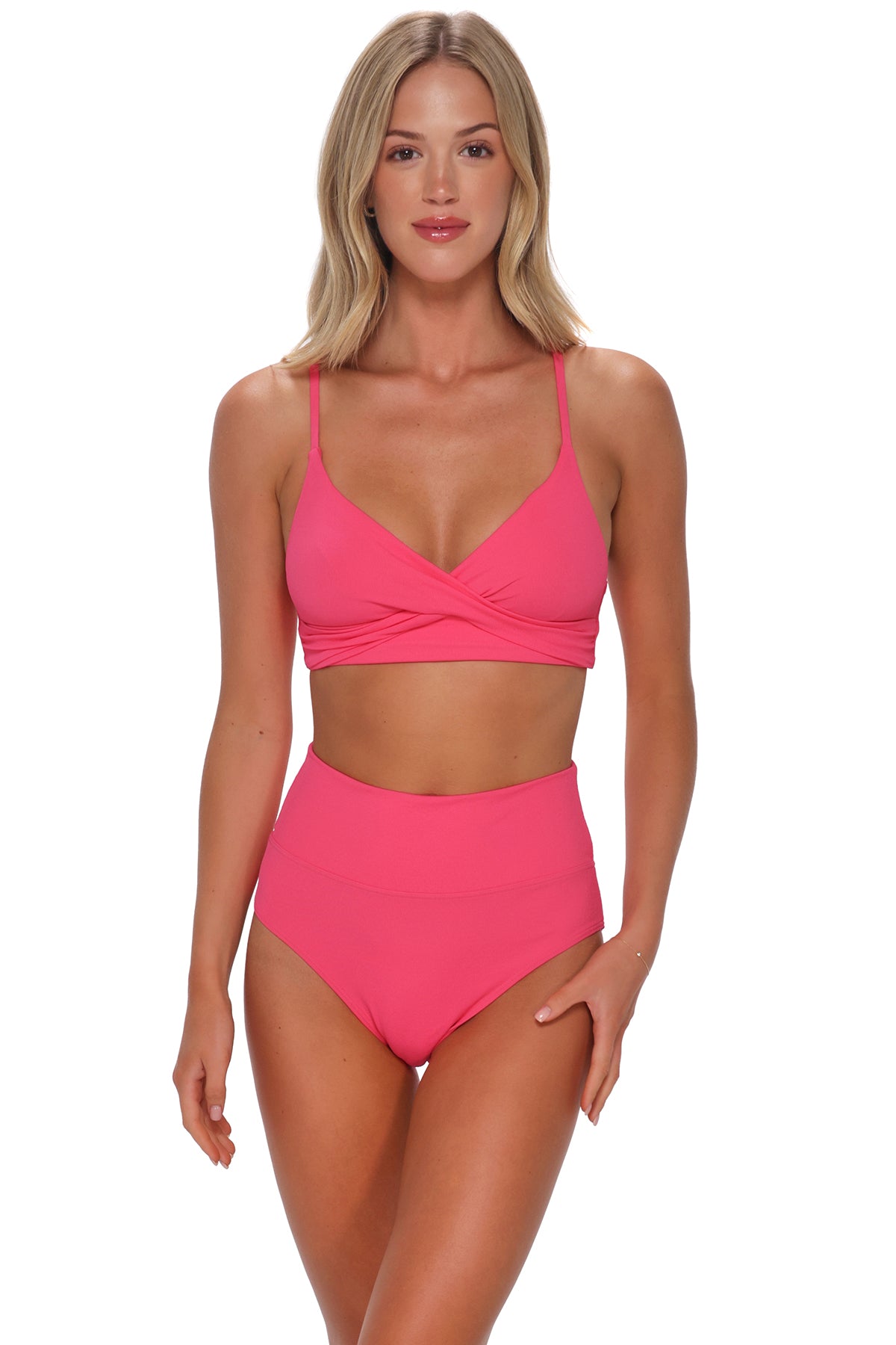 Sunsets Posy Pink Crepe Lyla Bralette Top