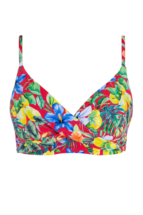 Front pose #1 of a floating garment shot featuring Sunsets Surf's Up Lyla Bralette Top
