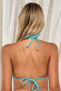 Back pose #1 of Jessica wearing Pacifica Pool Party Tiana Triangle Top