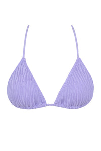Front pose #1 of a floating garment shot featuring Pacifica by Sunsets Lilac Scrunch Tiana Triangle Top