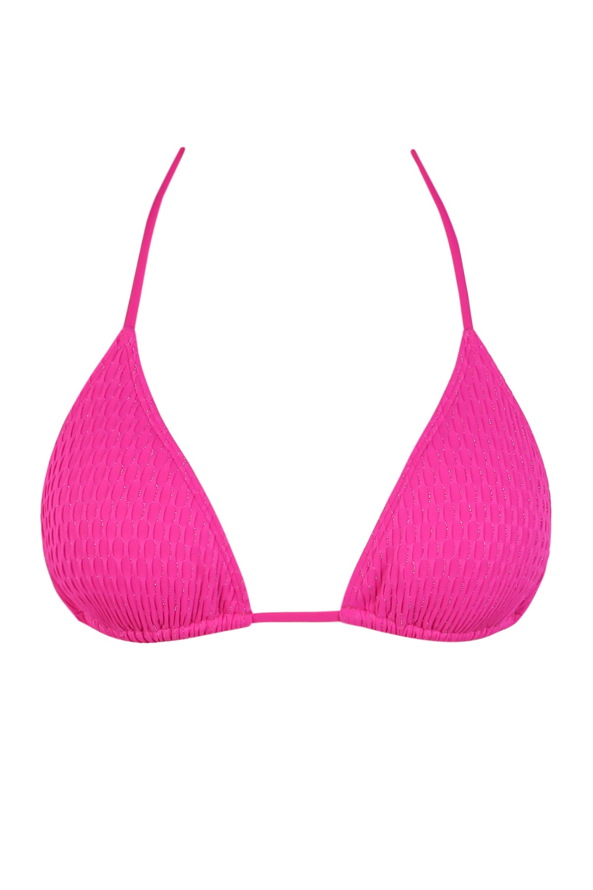 Pink Diamond Lurex Tiana Triangle 🩵 Halter Bikini Top in Pacifica