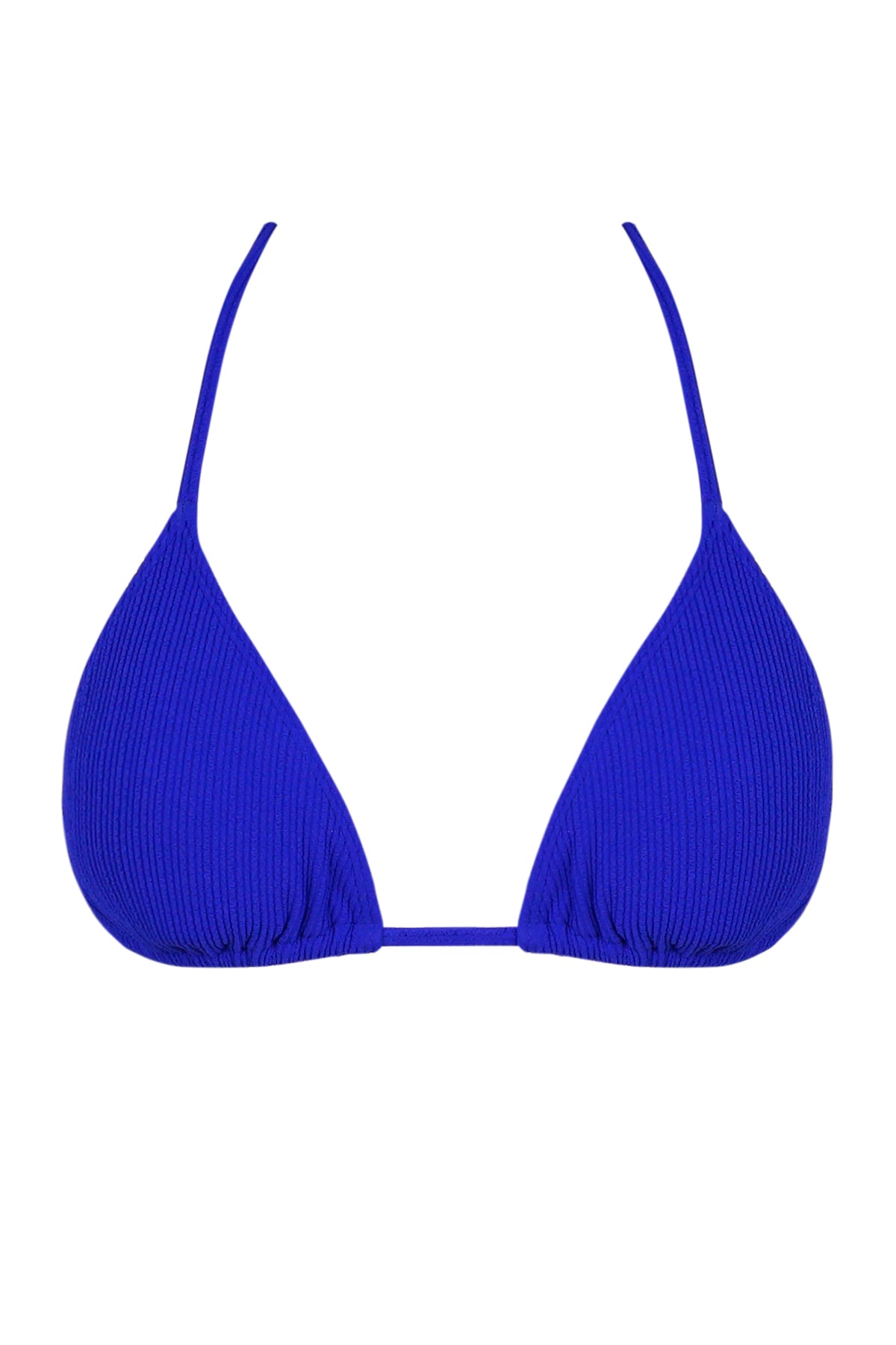 Vivid Blue Rib Tiana Triangle 💙 Halter Bikini Top in Pacifica