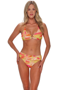 Sunsets Dreamsicle Crepe Carrie Crossback Top