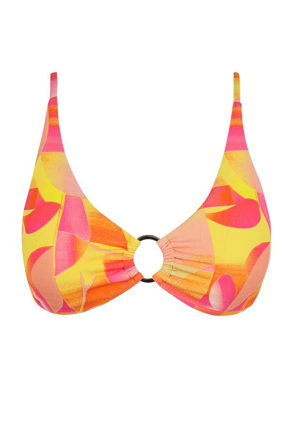 Front pose #1 of a floating garment shot featuring Sunsets Dreamsicle Crepe Carrie Crossback Top