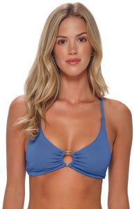 Sunsets Harbor Blue Sandbar Rib Carrie Crossback Top