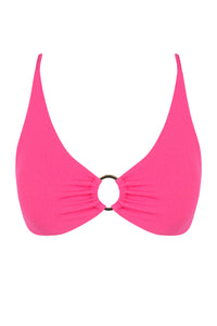 Front pose #1 of a floating garment shot featuring Sunsets Posy Pink Crepe Carrie Crossback Top