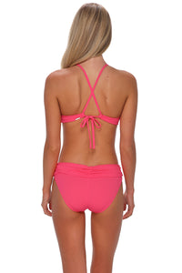 Sunsets Posy Pink Crepe Carrie Crossback Top