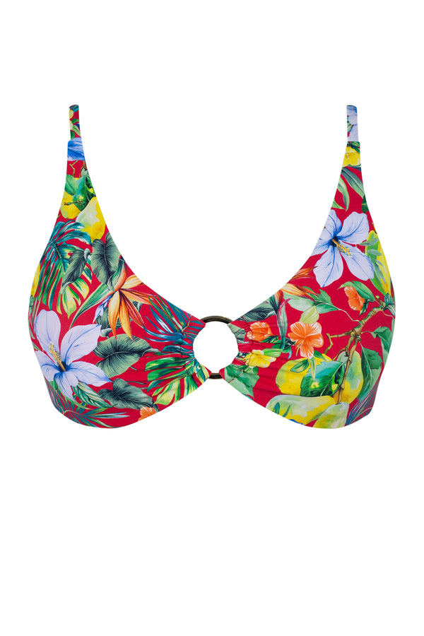 Front pose #1 of a floating garment shot featuring Sunsets Surf's Up Carrie Crossback Top