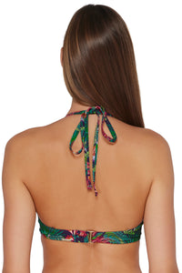 Back pose #1 of Daria wearing Sunsets Welcome To Rio Brooke U-Wire Top as a halter bikini