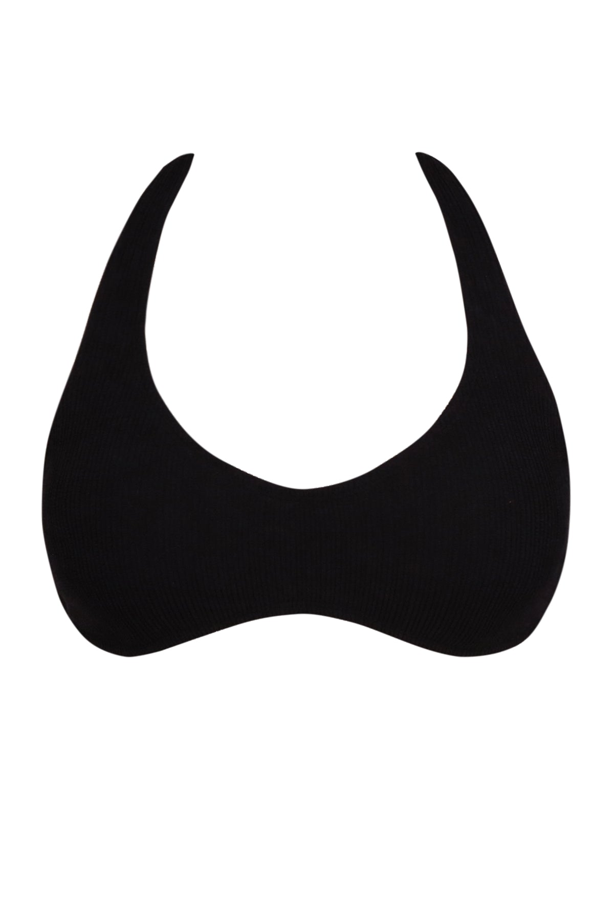 Black Pacifica Rib Splash Halter - V-Neck Bikini Top | Pacifica by