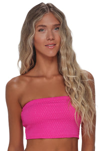 Pacifica Pink Diamond Lurex Shellie Tube Top
