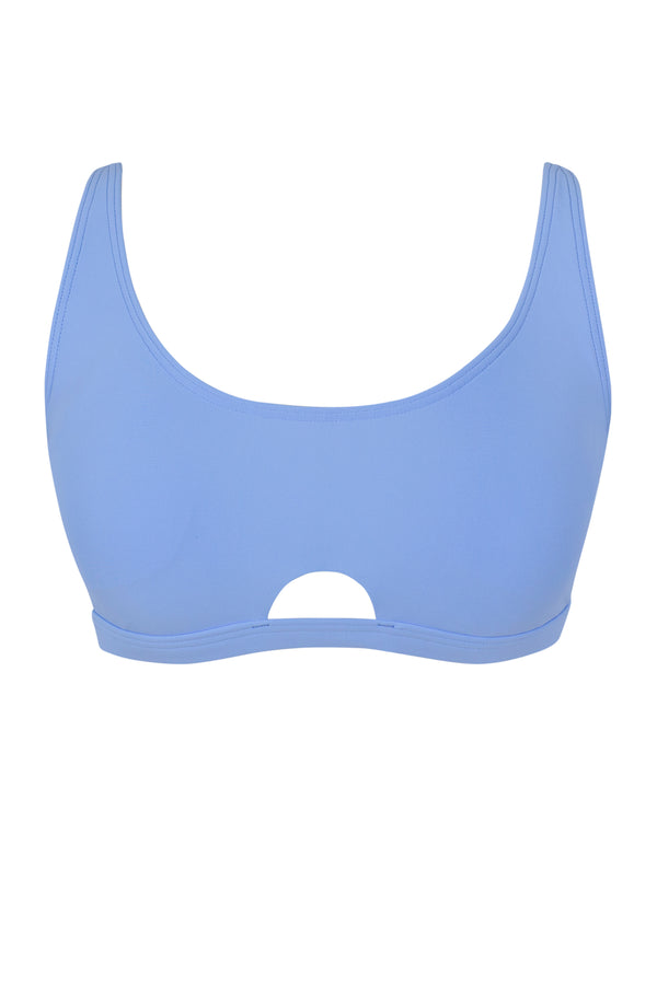 Front pose #1 of a floating garment shot featuring Sunsets Blue Whisper Brandi Bralette Top
