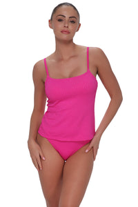 Pacifica Pink Diamond Lurex Coralie Tankini Top
