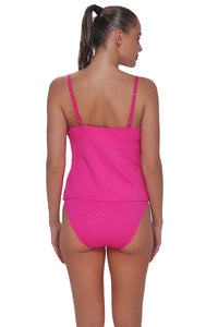 Pacifica Pink Diamond Lurex Coralie Tankini Top
