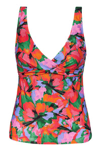 Front pose #1 of a floating garment shot featuring Sunsets Hummingbird Cove Elsie Tankini Top