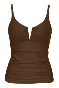 Sunsets Tiki Brown Zuri V-Wire Tankini Top 32D/34C / TIKIB / 757