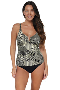 Sunsets Venice Seagrass Texture Zuri V-Wire Tankini Top 32E/30F/28G / VENIC / 757