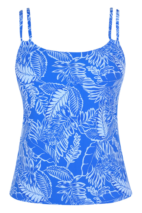Front pose #1 of a floating garment shot featuring Sunsets Canopy Taylor Tankini Top