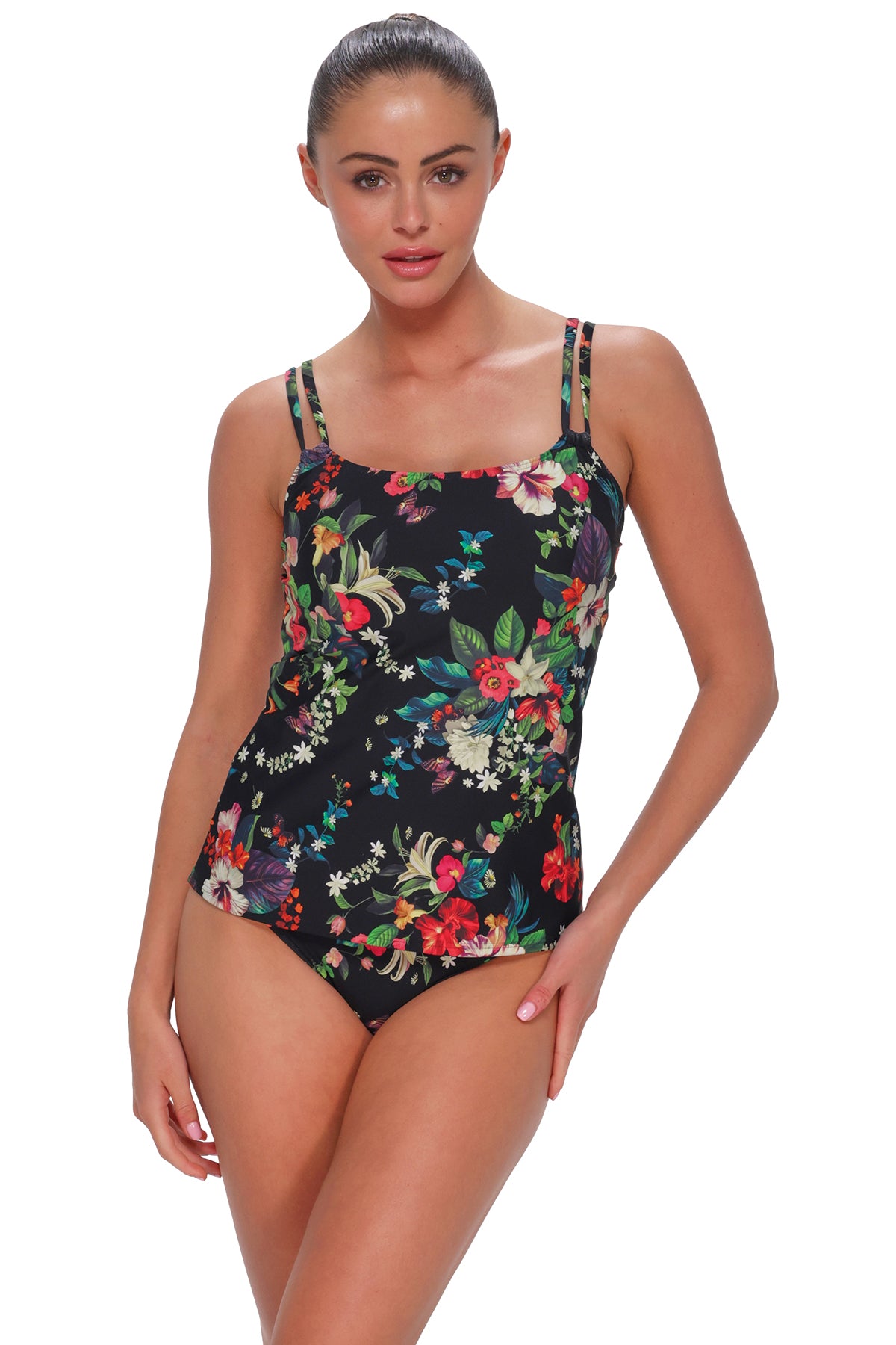 Fleur Noire Taylor Tankini: Swim Top with Built-in Underwire Bra