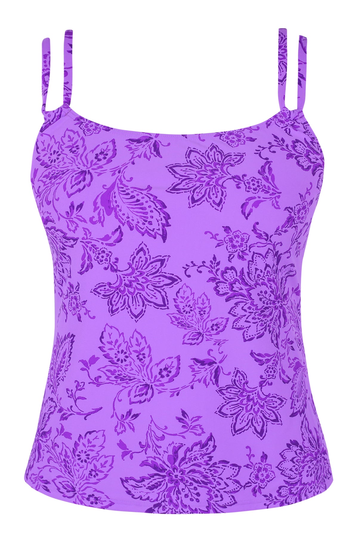 Front pose #1 of a floating garment shot featuring Sunsets Regency Taylor Tankini Top