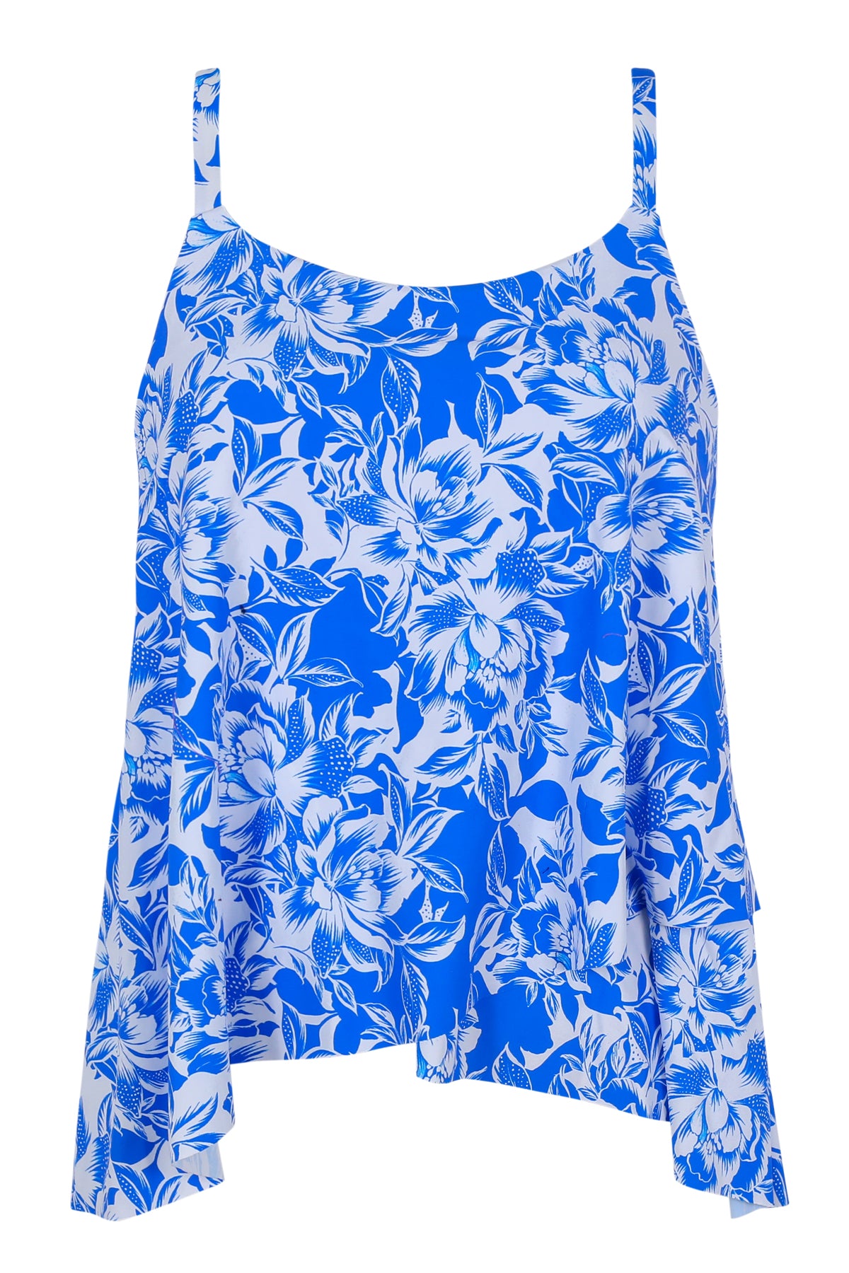 Front pose #1 of a floating garment shot featuring Sunsets Chelsea Petals Elena Tankini Top