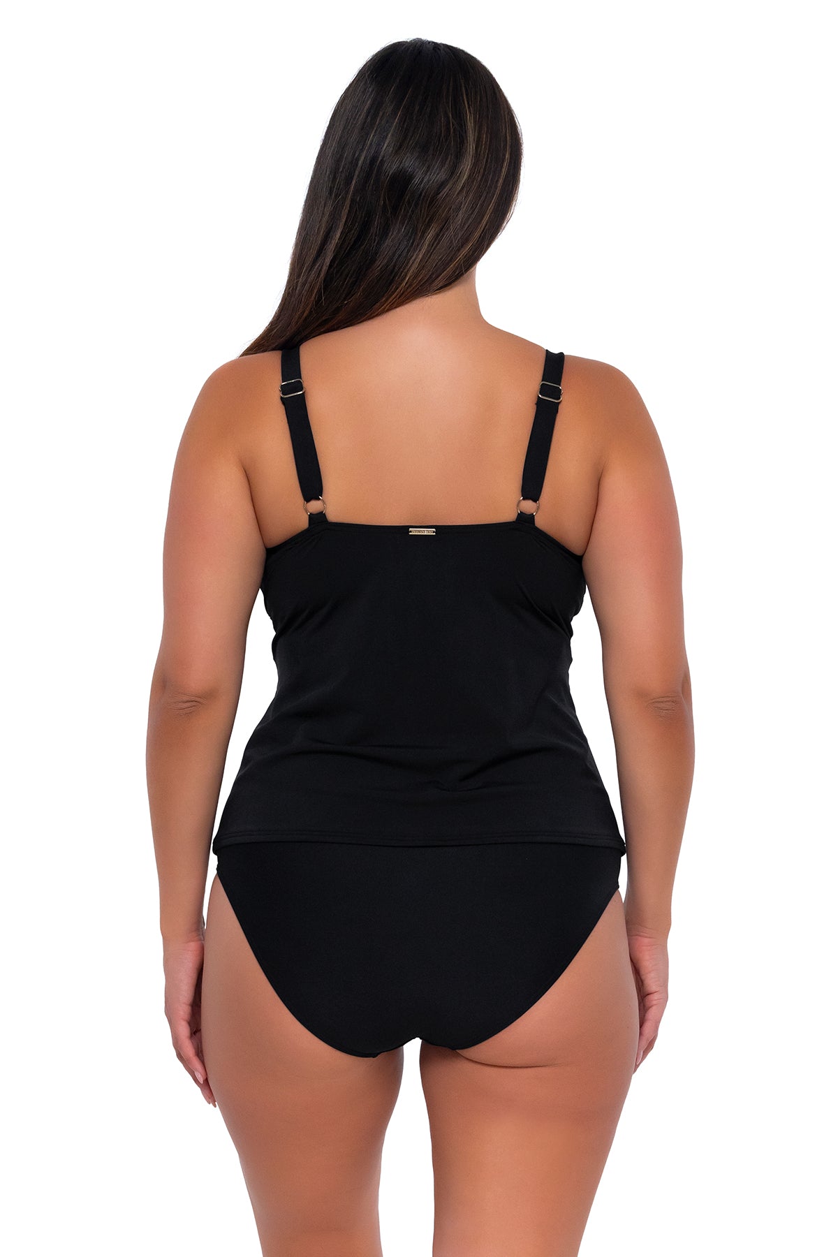 Black Forever Tankini with Relaxed Fit & Twist Front