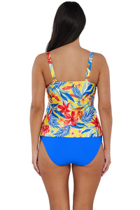 Back pose #1 of Nicki wearing Sunsets Suncatcher Forever Tankini Top