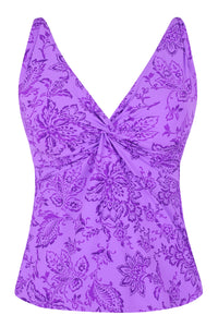 Front pose #1 of a floating garment shot featuring Sunsets Regency Forever Tankini Top