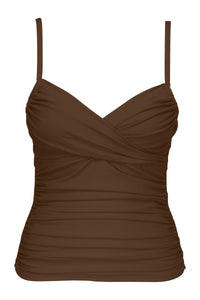 Sunsets Tiki Brown Simone Tankini Top XS / TIKIB / 81T