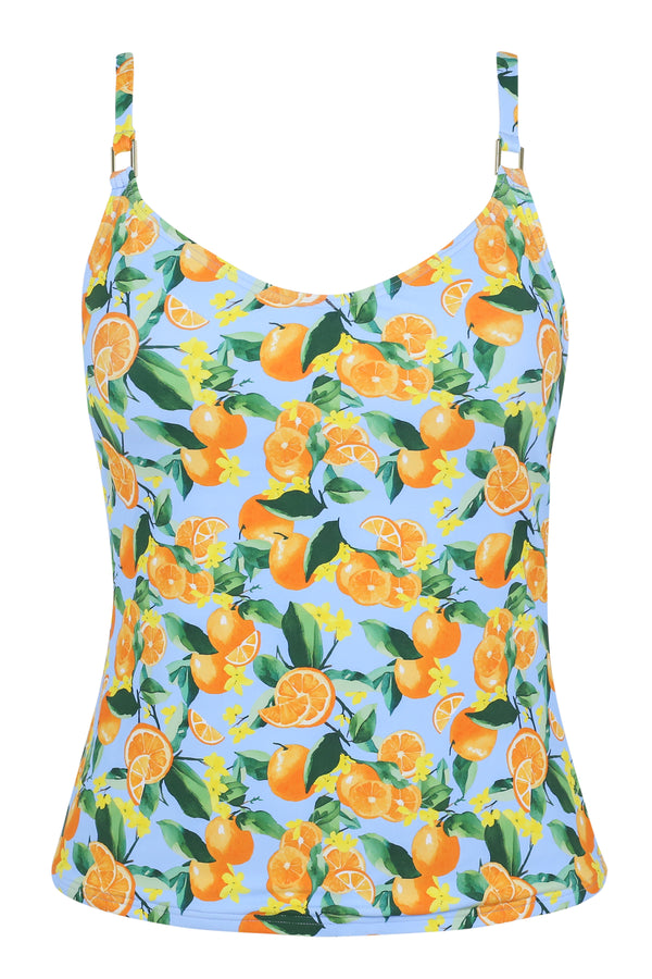 Front pose #1 of a floating garment shot featuring Sunsets Clementine Anya Tankini Top