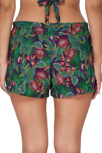 Back pose #1 of Nicki wearing Sunsets Escape Welcome To Rio Laguna Swim Short Bottom