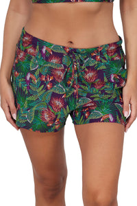 Front pose #1 of Nicki wearing Sunsets Escape Welcome To Rio Laguna Swim Short Bottom