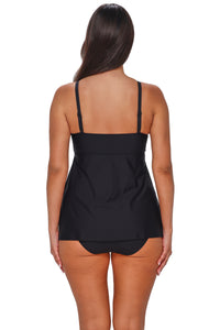 Sunsets Escape Black Molly Bandeau Tankini Top