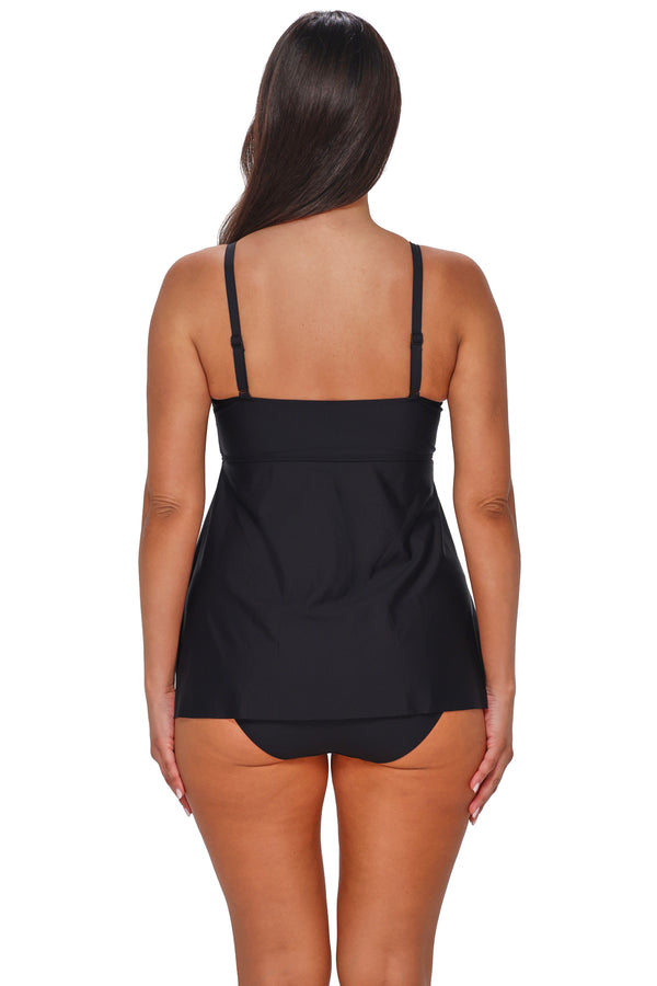 Sunsets Escape Black Molly Bandeau Tankini Top