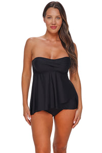Sunsets Escape Black Molly Bandeau Tankini Top