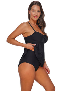 Sunsets Escape Black Molly Bandeau Tankini Top