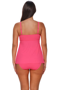 Sunsets Escape Posy Pink Crepe Molly Bandeau Tankini Top