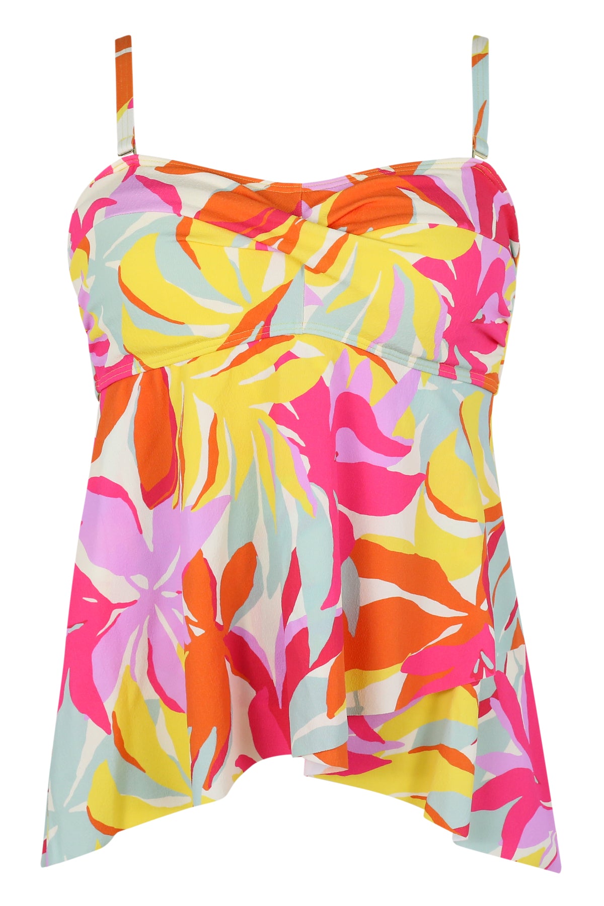 Sunsets Escape Tropicolor Crepe Molly Bandeau Tankini Top