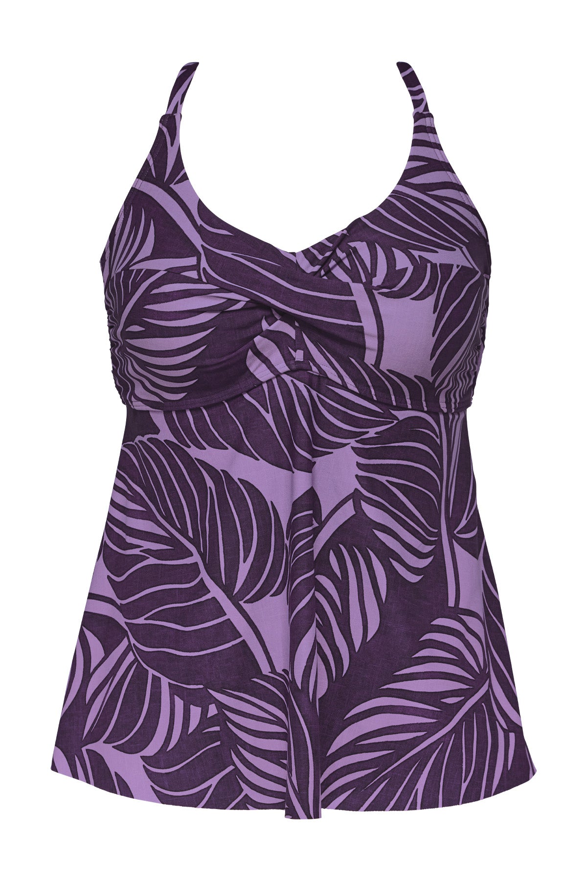 Firpearl Women’s Tankini Swim Top – Modest Flowy Crossback, Plus Size, Black & Leopard