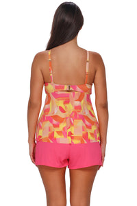 Sunsets Escape Dreamsicle Crepe Tori Tankini Top