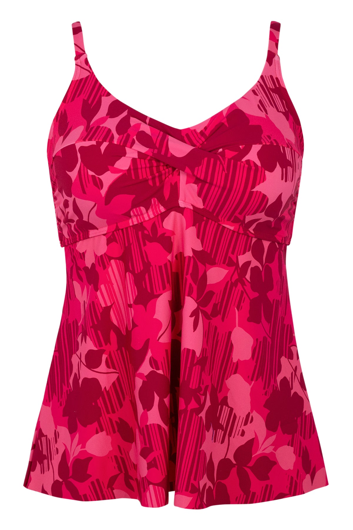 Rambling Rose Tori Tankini: A-Line Swim Top with Twist Front