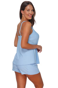 Sunsets Escape Blue Whisper Jenna Tankini Top
