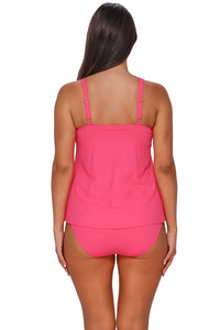 Sunsets Escape Posy Pink Crepe Jenna Tankini Top