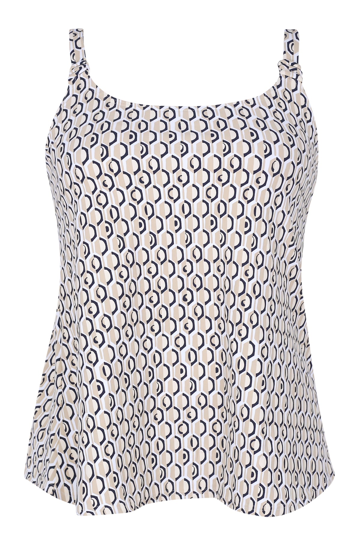 Tankini Sand Color Sand Drift Jenna Tankini: Swim Top with Pockets 🩷 Inclusive Fit by ...