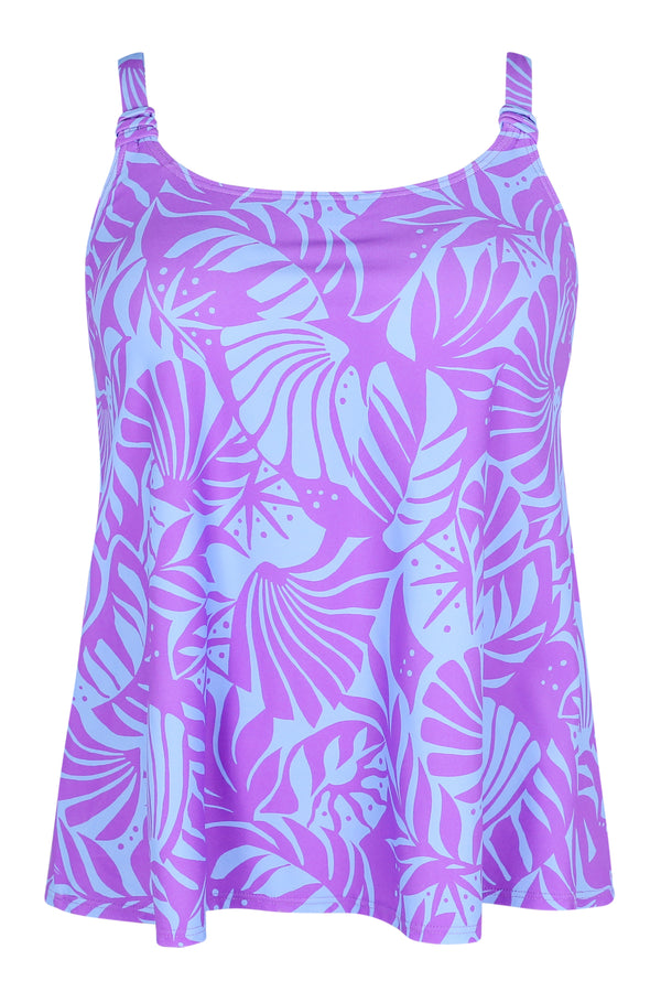 Front pose #1 of a floating garment shot featuring Sunsets Escape Seaborne Jenna Tankini Top