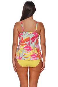 Sunsets Escape Tropicolor Crepe Jenna Tankini Top