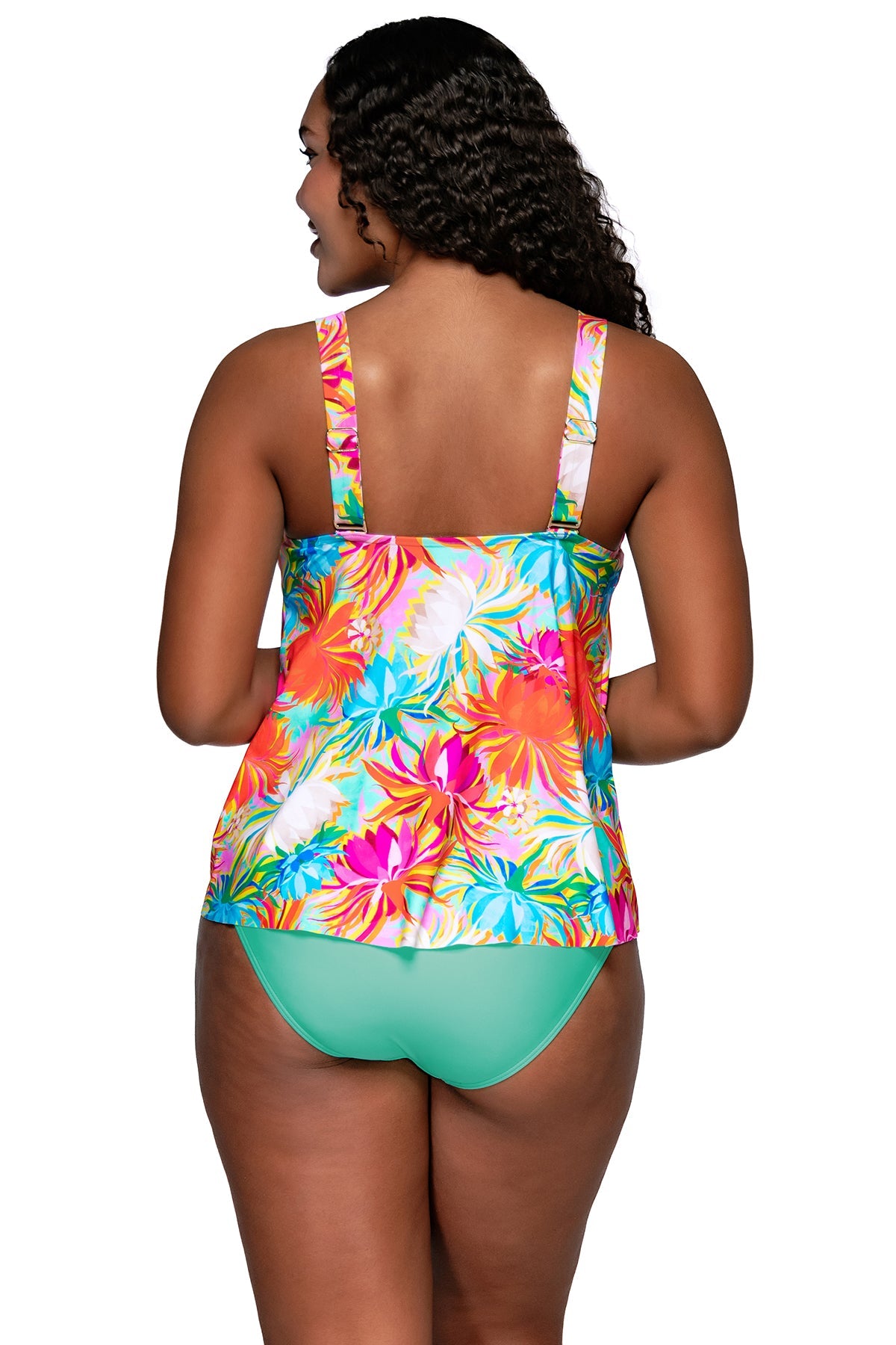 Back view of Sunsets Escape Lotus Sadie Tankini Top