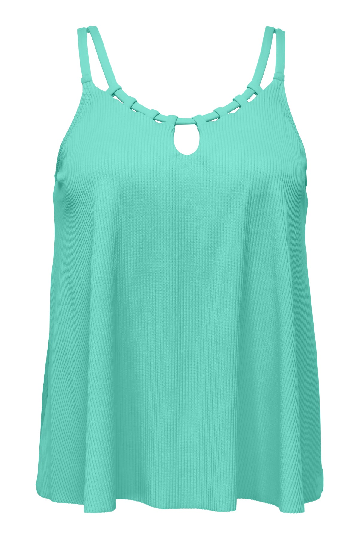 Sunsets Escape Aqua Mist Sandbar Rib Sadie Tankini Top 6 / AQUAM / 964T