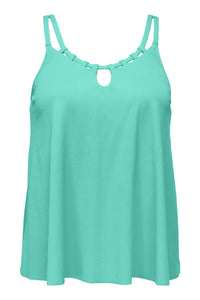 Sunsets Escape Aqua Mist Sandbar Rib Sadie Tankini Top 6 / AQUAM / 964T