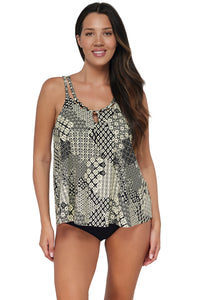 Sunsets Escape Venice Seagrass Texture Sadie Tankini Top 6 / VENIC / 964T